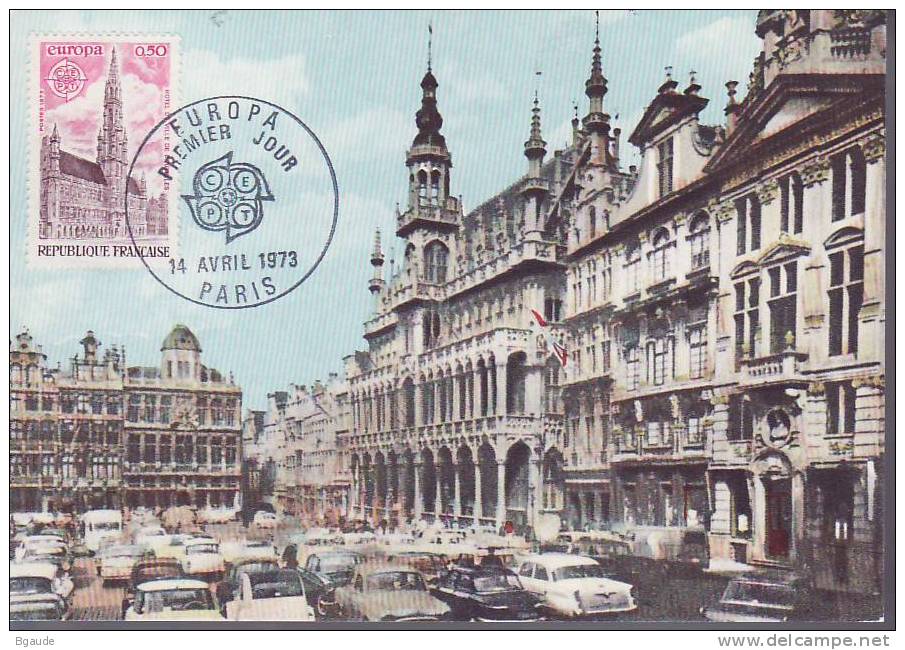 FRANCE  EUROPA CEPT 1973 NUM YVERT 1752 BRUXELLES HOTEL DE VILLE - 1973