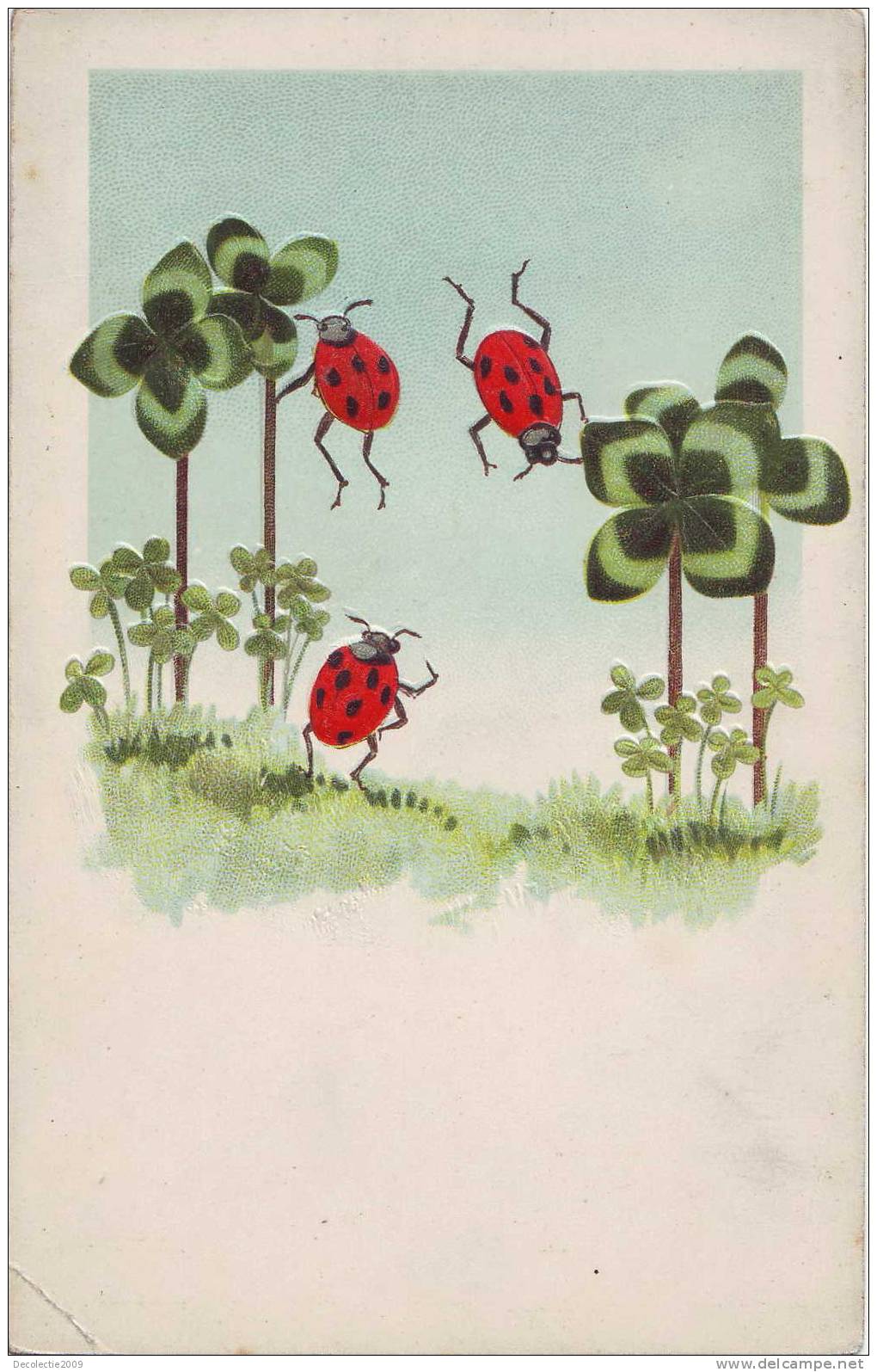 Z2233,lady Birds And Clovers,uncirculated, Inter-war, Small Trace Of Deflection - Insects