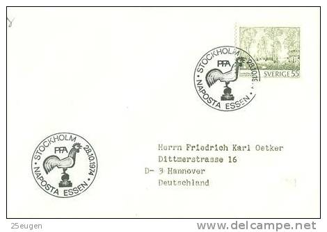 SWEDEN 1974 EUROPALIA POSTMARK - Lettres & Documents