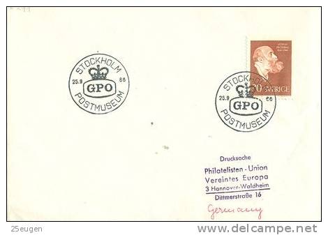 SWEDEN 1966 EUROPALIA POSTMARK - Cartas & Documentos