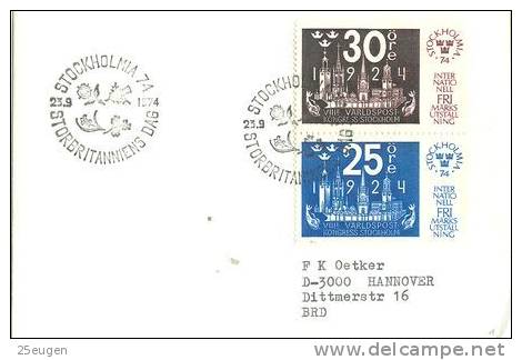 SWEDEN 1974 EUROPALIA POSTMARK - Lettres & Documents