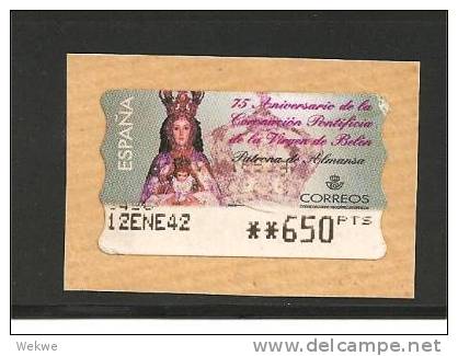Spa ATM Automatenmarke 37/ / - SPANIEN -1994, Jungfrau Von Belen, 650 Pts. O - Gebraucht