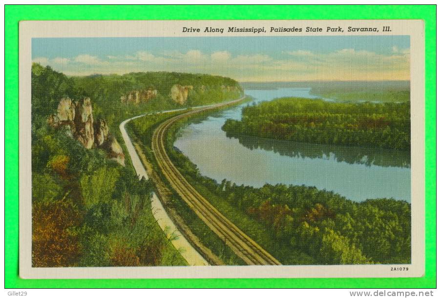 SAVANNA, IL - DRIVE ALONG MISSISSIPPI, PALISADES STATE PARK - MARTH BROS. - - Andere & Zonder Classificatie
