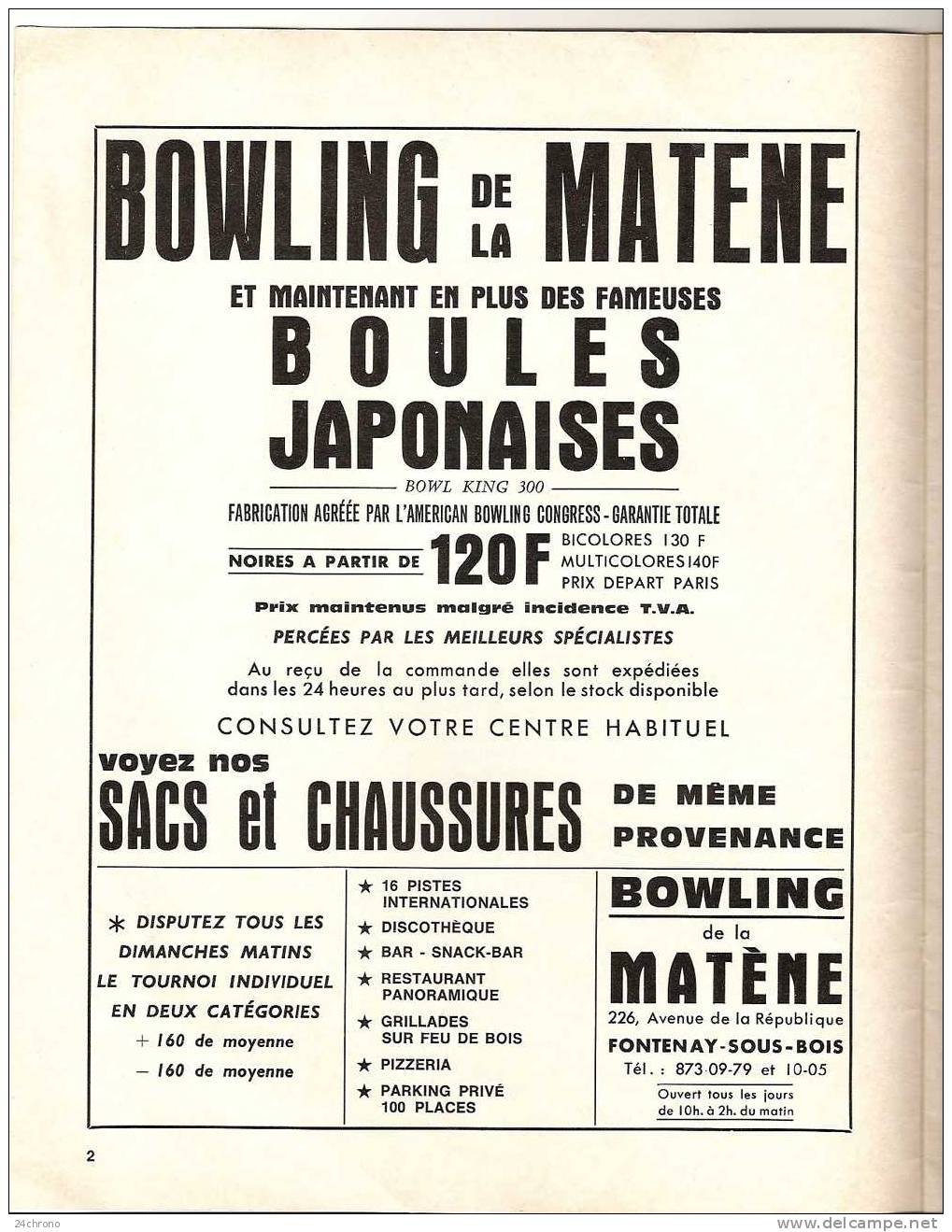 Revue Sport Bowling: Rene Ferrie Et Christine Rochet, Champions De France, Pub Bowling De La Matene à Fontenay Sous Bois - Bowling