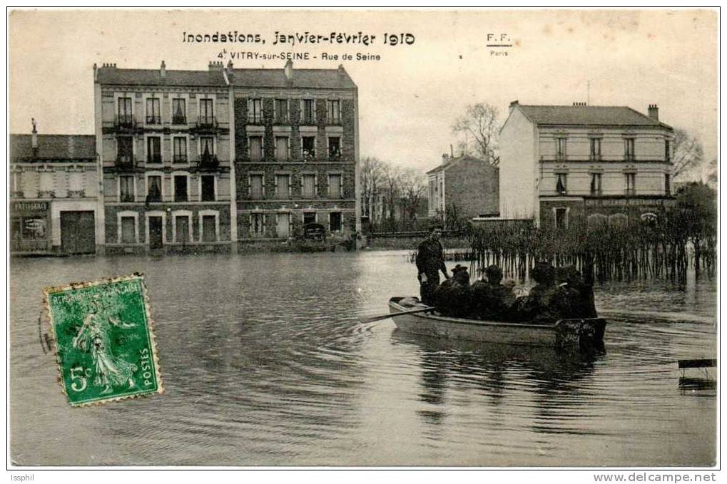 Inondations, Janvier Février 1910 - Vitry Sur Seine - Rue De Seine - Vitry Sur Seine