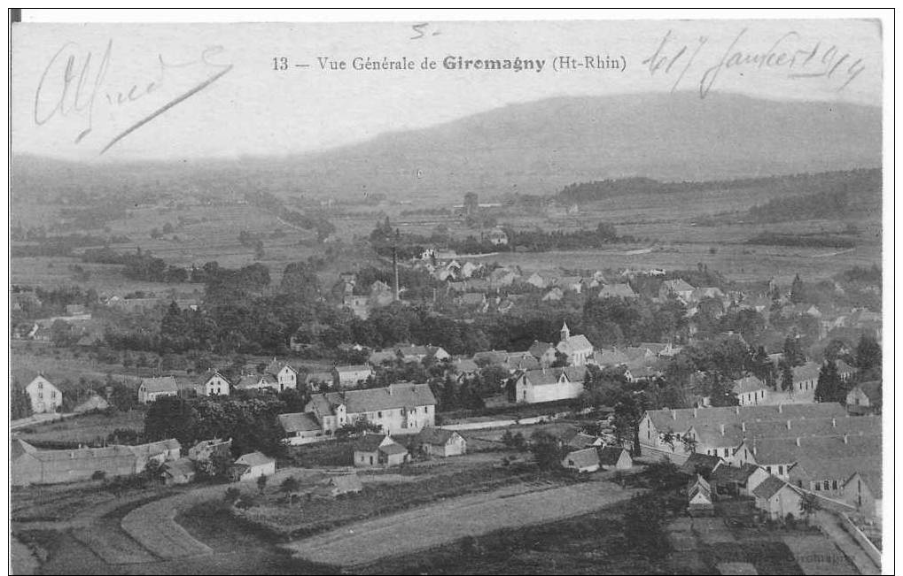 GIROMAGNY 68 - Vue Générale - 1914 - Autres & Non Classés