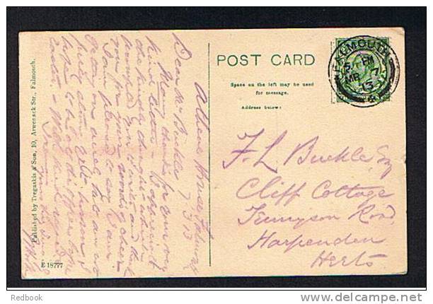 1913 Postcard Arwenack Avenue Falmouth Truro Cornwall To Harpenden - Ref 443 - Falmouth