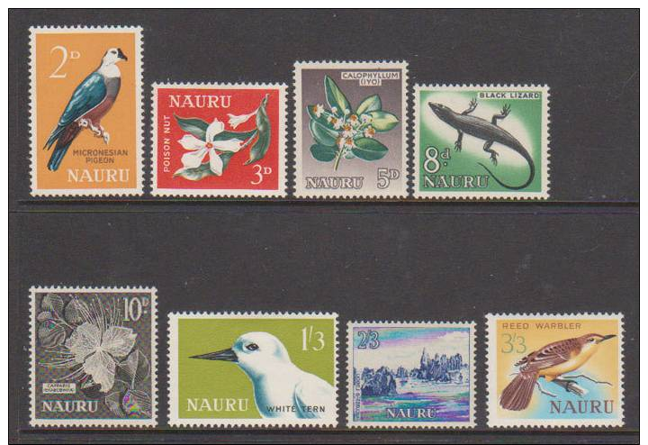 Nauru  1963    "Definitives"    X 8  Complete   MLH  (*) - Nauru