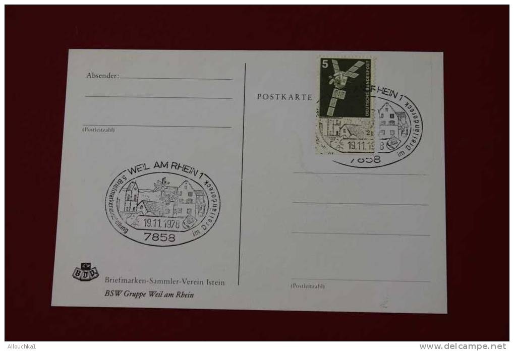 WEIL AM RHEIN 1978 - SCHLOBE HILTELINGEN ALLEMAGNE DEUTSCHE BUNDESPOST POSTKARTE - Weil Am Rhein