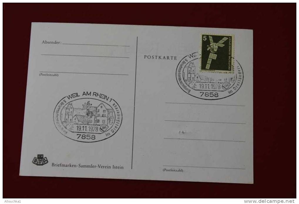 DAS SCHENKENSCHLOB ( UNTERES TOR ) -- WEIL AM RHEIN 1978 ALLEMAGNE DEUTSCHE BUNDESPOST POSTKARTE MARCOPHILIE POSTKARTE - Weil Am Rhein