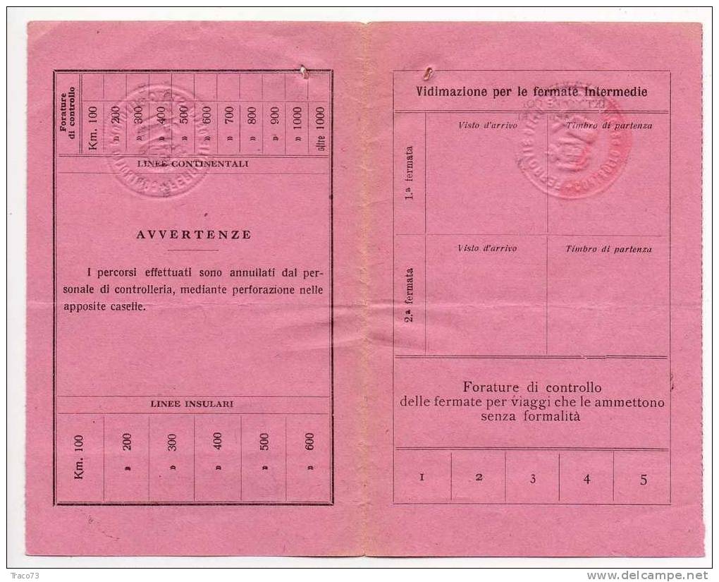 PALERMO  - AVERSA  - 12.04.1950  / Società Tirrenia Di Navig. (Flotte Riunite FLORIO -CITRA) - Europa