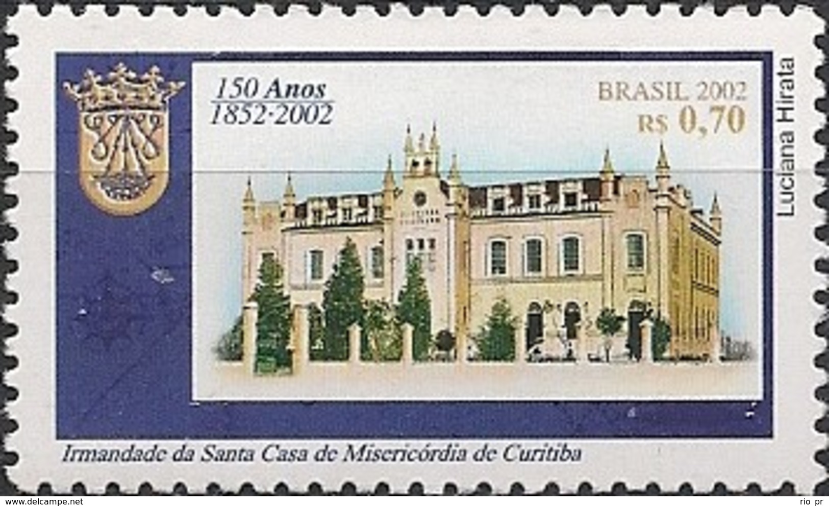 BRAZIL - CHARITY HOSPITAL OF CURITIBA, 150th ANNIVERSARY 2002 - MNH - Ungebraucht