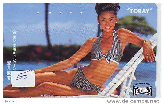 Telecarte Mode Japan * TORAY * (55) TOREX TRINTEE *FEMME GIRL  FRAU * Sous Vetement Féminin Sexy FEMME Lady Bathclothes - Mode