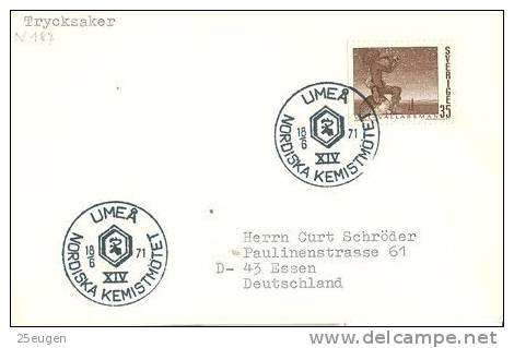 SWEDEN 1971 EUROPALIA  POSTMARK - Lettres & Documents