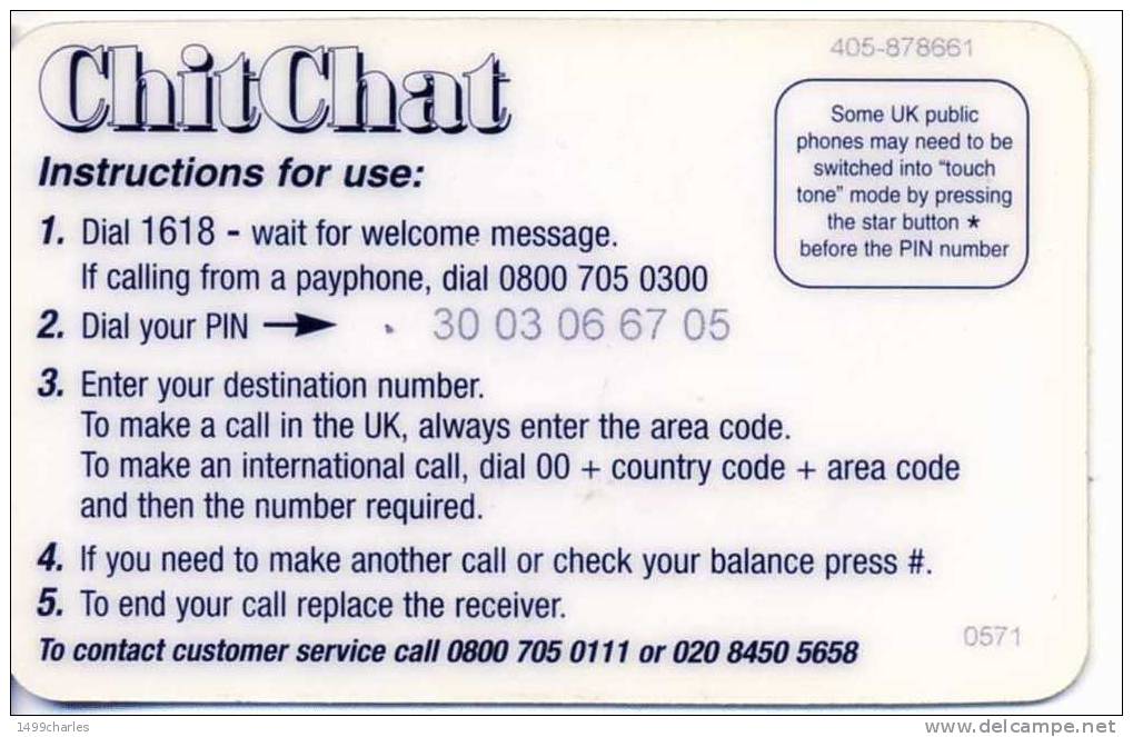 PREPAYEE   CHITCHAT   £5 - Other & Unclassified
