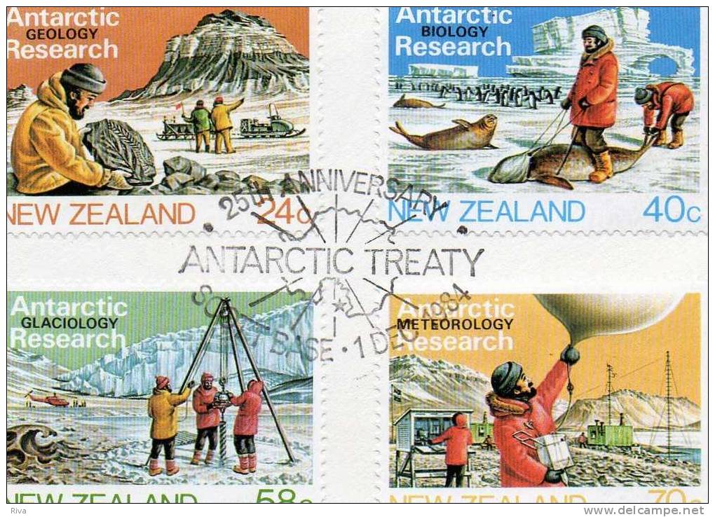 Pli THéme ANTARCTIC Avec 4 Valeurs DE NEW-ZEALAND - Autres & Non Classés