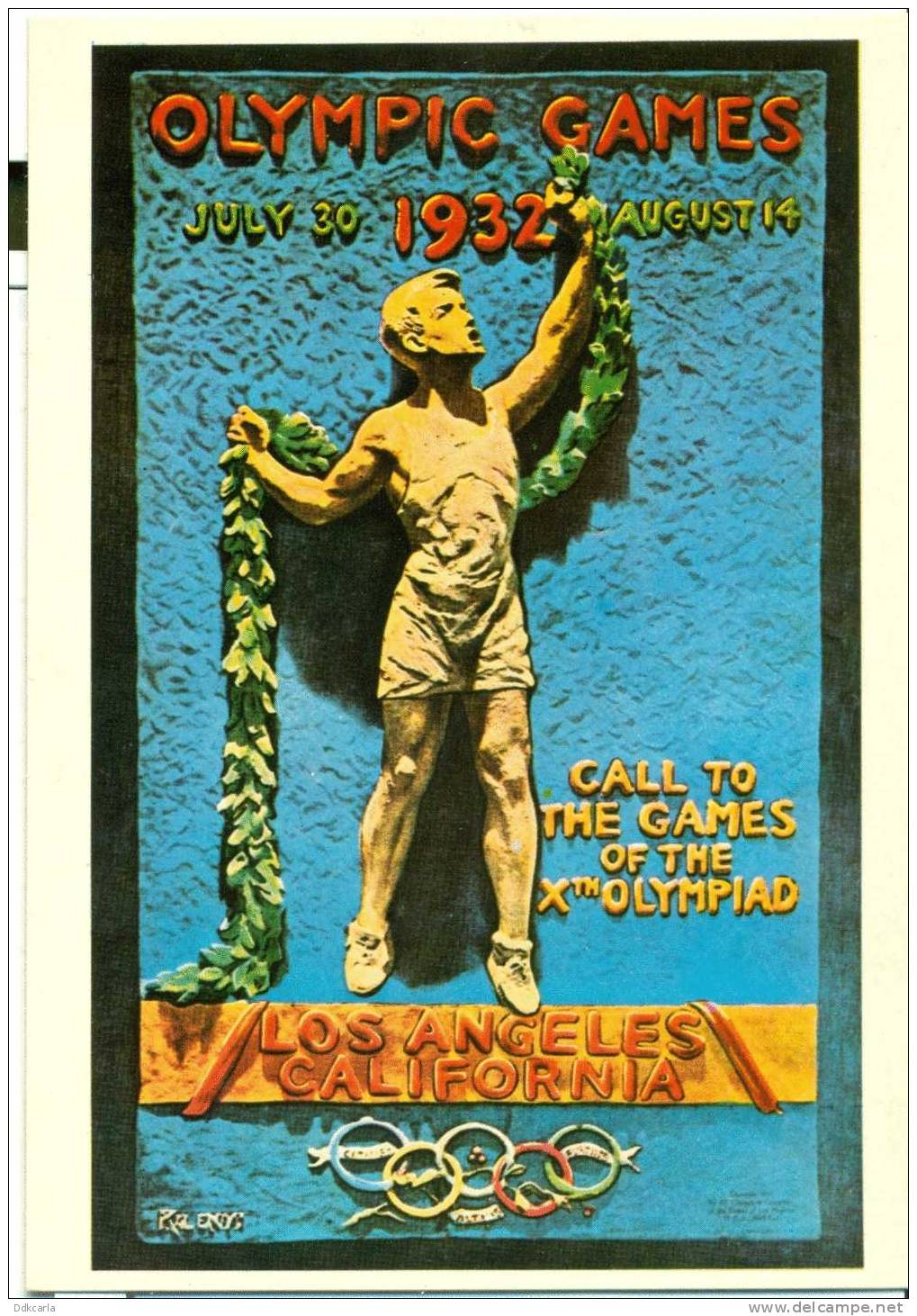 Repro Kaart - Los Angeles - California 1932 - Olympic Games - Xth Olympiad - Autres & Non Classés