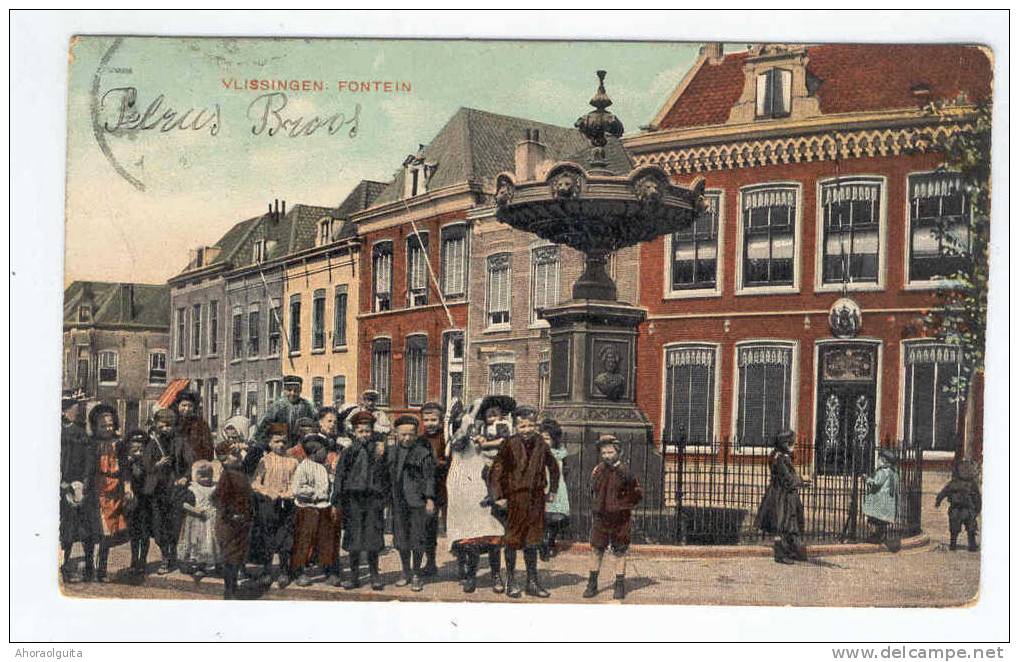 Zichtkaart VLISSINGEN 1907 - Fontein Met Veel Animatie --  7/719 - Vlissingen