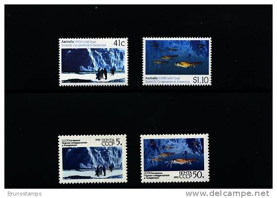 AUSTRALIA - USSR   1990   SCIENTIFIC CO-OPERATION IN ANTARCTICA JOINT ISSUE MINT NH - Ungebraucht