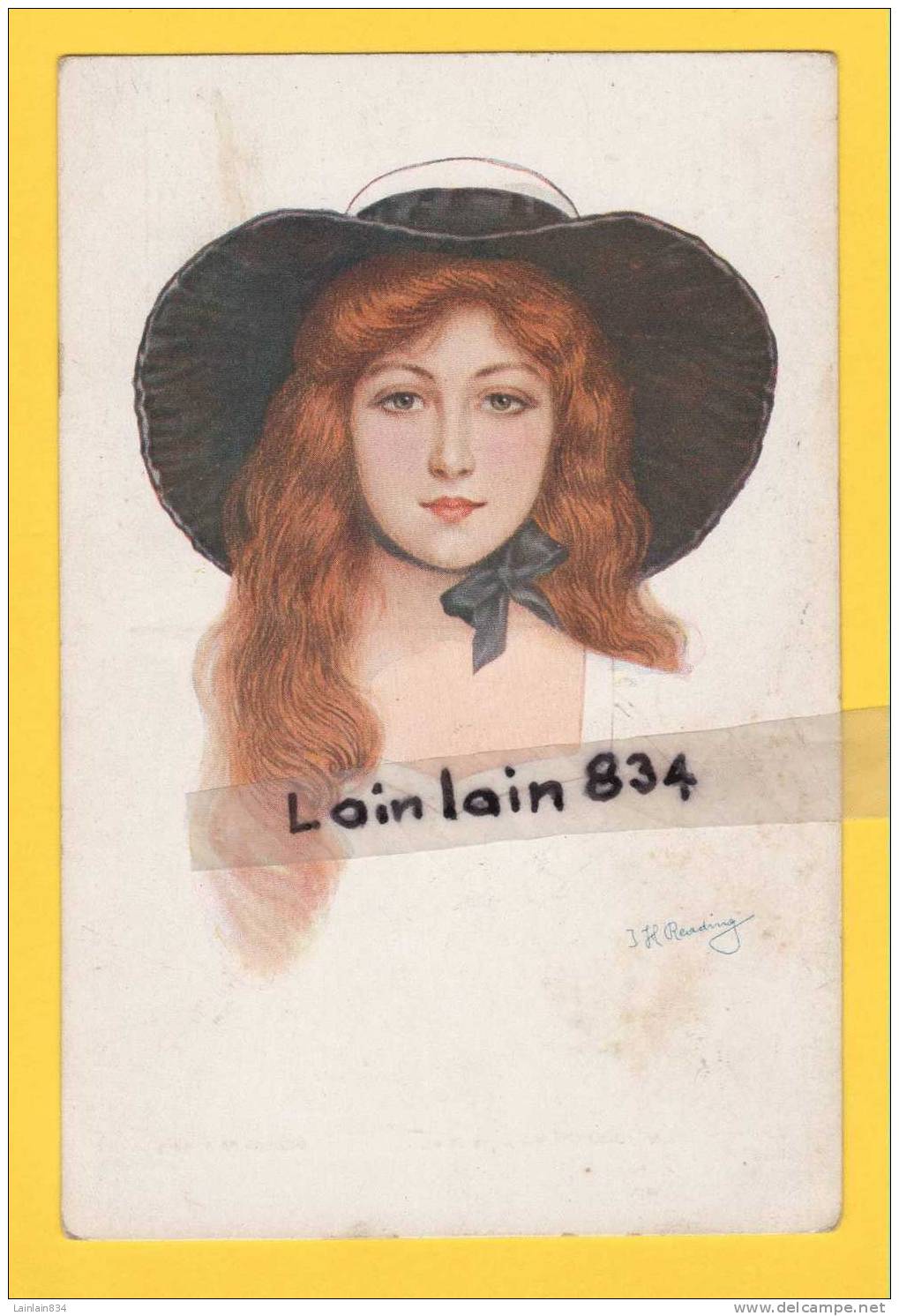 - 1044 - Jolie Rousse -  Grâce Féminine, Polychrome Artistic Séries, Très  Bon état, épaisse. - Reading