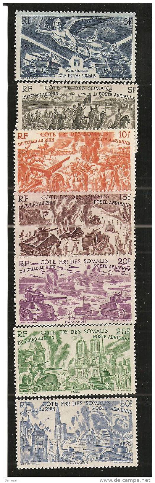 SomaliCoast1946:  AIRMAILS   PA13-19mnh** - Andere & Zonder Classificatie