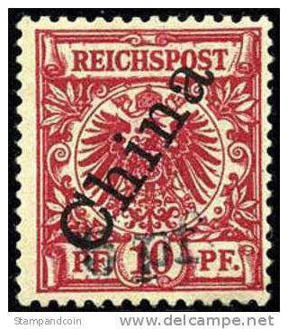 Germany Offices In China #16 Mint Hinged 5pf On 10pf From 1900, 3 Experts - China (offices)
