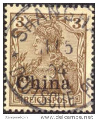 Germany Offices In China #24a XF Used 3pf Light Red Brown From 1901, Expertized - Deutsche Post In China