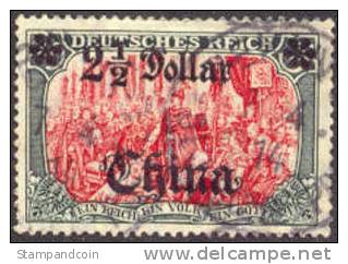 Germany Offices In China #56 XF Used $2-1/2 On 5m From 1906-13, Expertized - China (kantoren)