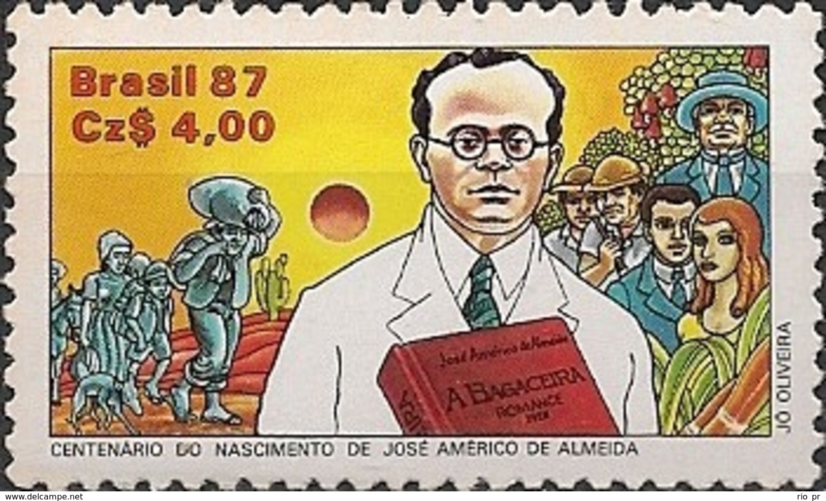 BRAZIL - BIRTH CENTENARY OF JOSÉ AMÉRICO DE ALMEIDA (1887-1980), AUTHOR 1987 - MNH - Unused Stamps