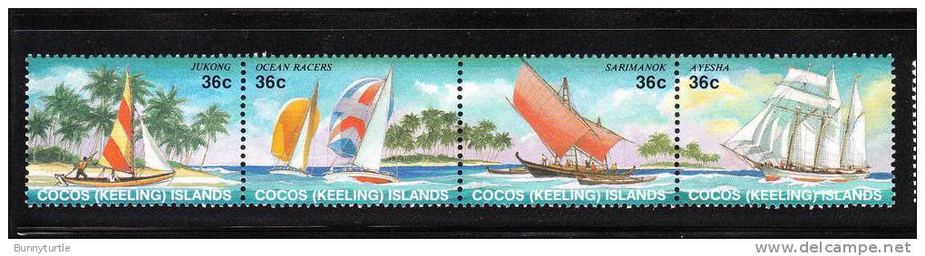 Cocos Islands 1987 Sailboats Jukong Ocean Racers MNH - Isole Cocos (Keeling)