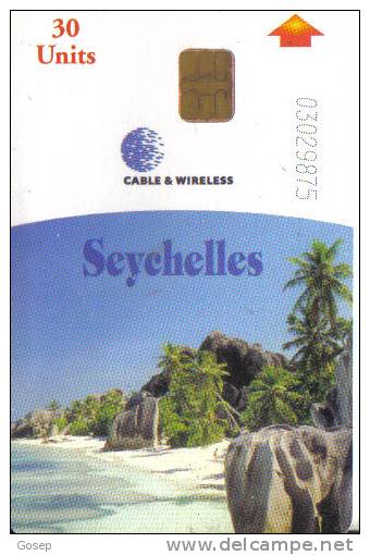 Seychelles-(sey-c-01)-anse  Source D´argent La Digue-30 Units-used Card+1card Prepiad Free - Seychelles