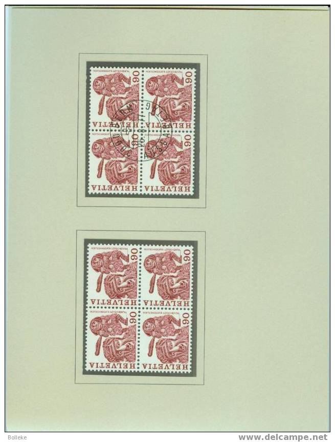 Suisse  -   Yvert  1033 / 41 -  En Bloc De 4   - ** Et Oblitéré  -   Dans Un Carnet PTT -   Faciale 20 Euro - Unused Stamps