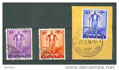 Suisse  -    Yvert  286 / 88  Oblitérés  -  Pro Patria  1936  -  Valeur 25 Euro - Gebraucht