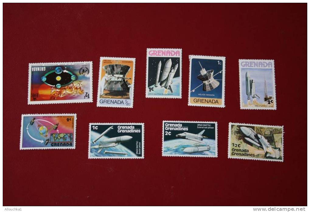 GRENADA GRENADINES   9 TIMBRES EN NEUF ** THEME ESPACE MOON SATELITTE COSMOS NAVETTE SPATIALE ASTRONAUTE FUSEE - Sammlungen