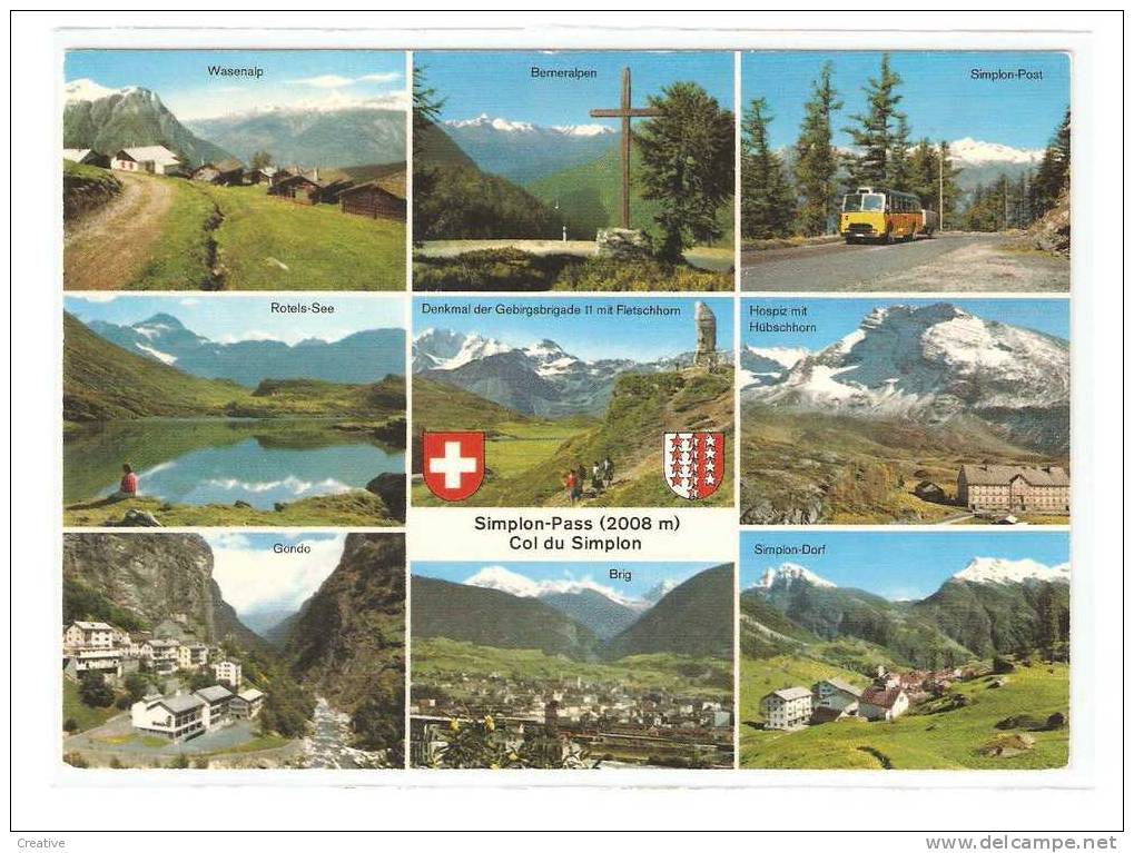 Suisse,Zwitserland,Schweiz,Switzerland.SIMPLON PASS - COL DU SIMPLON (2scans) Postbus - Simplon
