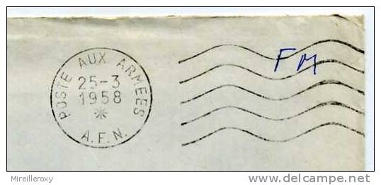 FRANCHISE MILITAIRE / POSTE AUX ARMEES / AFN / 1958  SP 87506 - Guerra D'Algeria