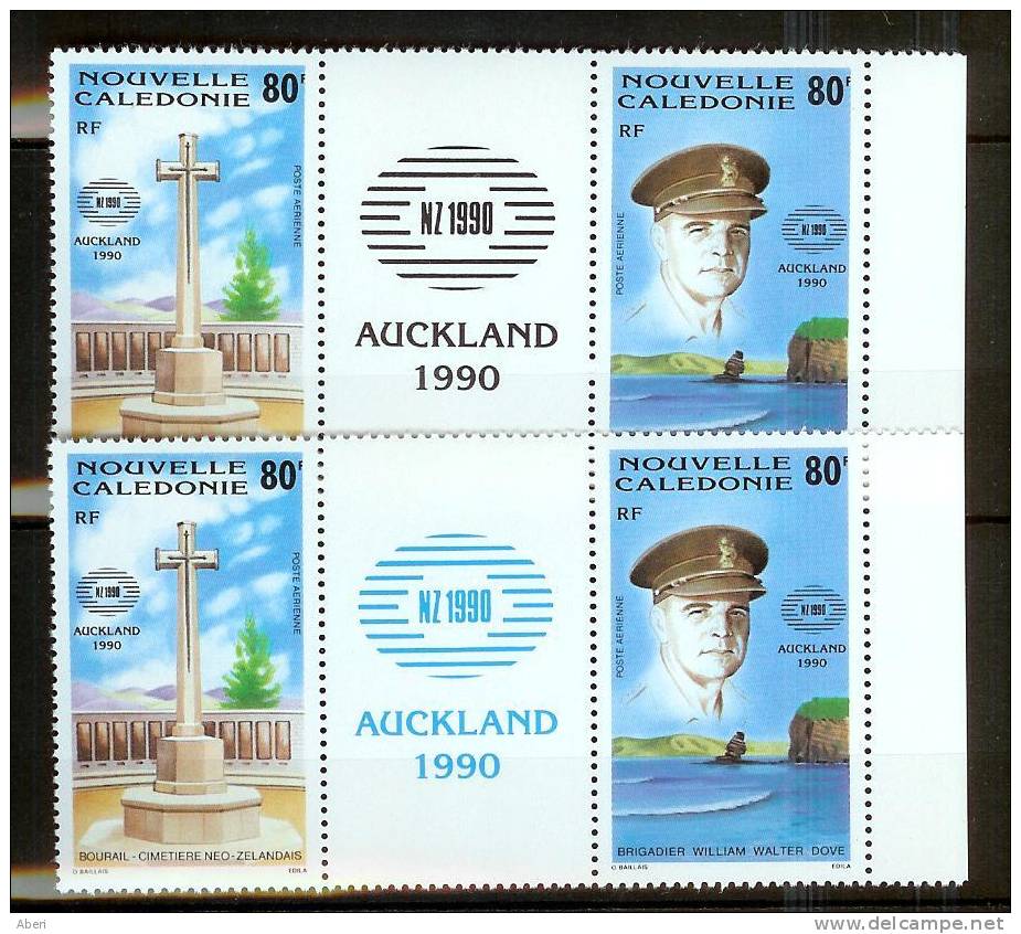 Nouvelle Calédonie  PA 270A** X 2  NOUVELLE-ZELANDE 1990 - Légende Bleue Et Noire - Unused Stamps