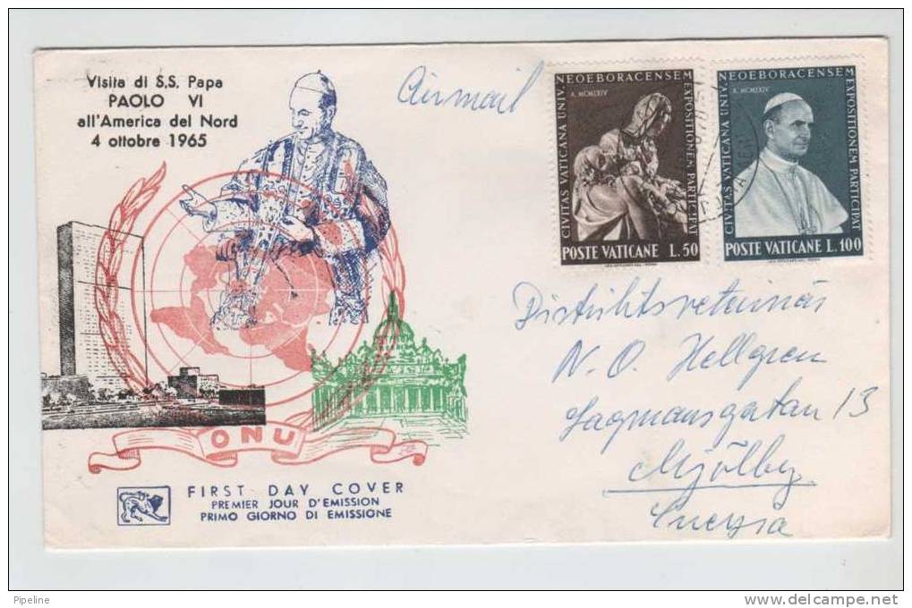 Vatican Cover Sent To Sweden See The POPE Cachet - Storia Postale