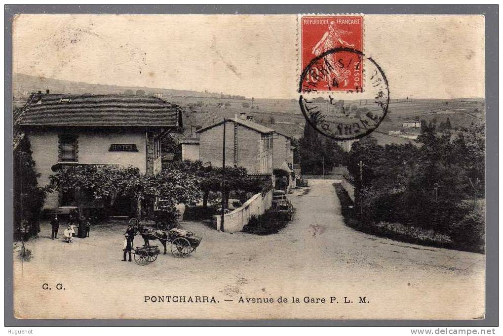 D - CARTE POSTALE - 69 - PONTCHARRA SUR TURDINE - AVENUE DE LA GARE P.L.M - - Pontcharra-sur-Turdine