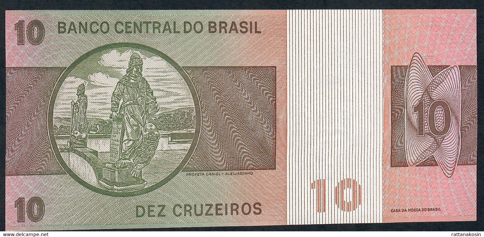 BRAZIL  P193c  10 CRUZEIROS (1979) SIGN.18 LOW NUMBER 00040 - Brésil