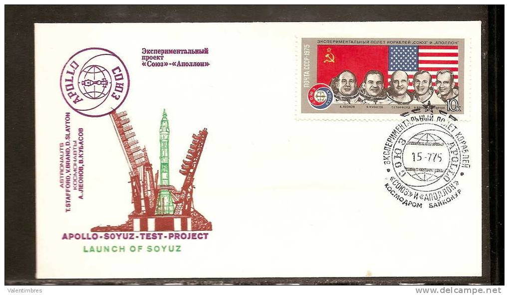 URSS Russie  Jonction Apollo _ Soyouz  FDC 6 - Russie & URSS