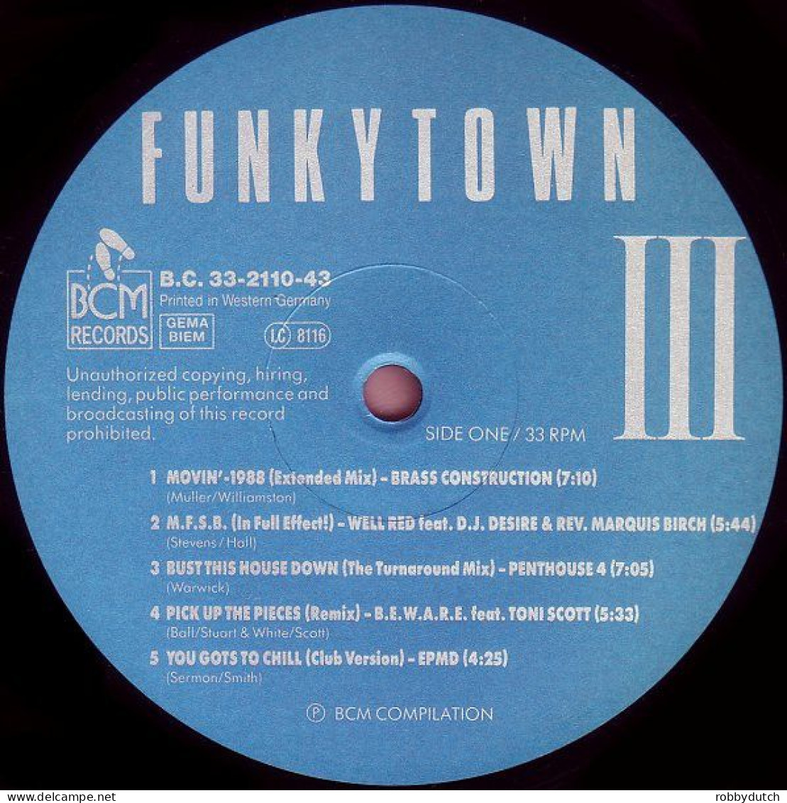 * LP *  FUNKY TOWN III (Full Length 12" Remix Tracks!!) - Dance, Techno En House