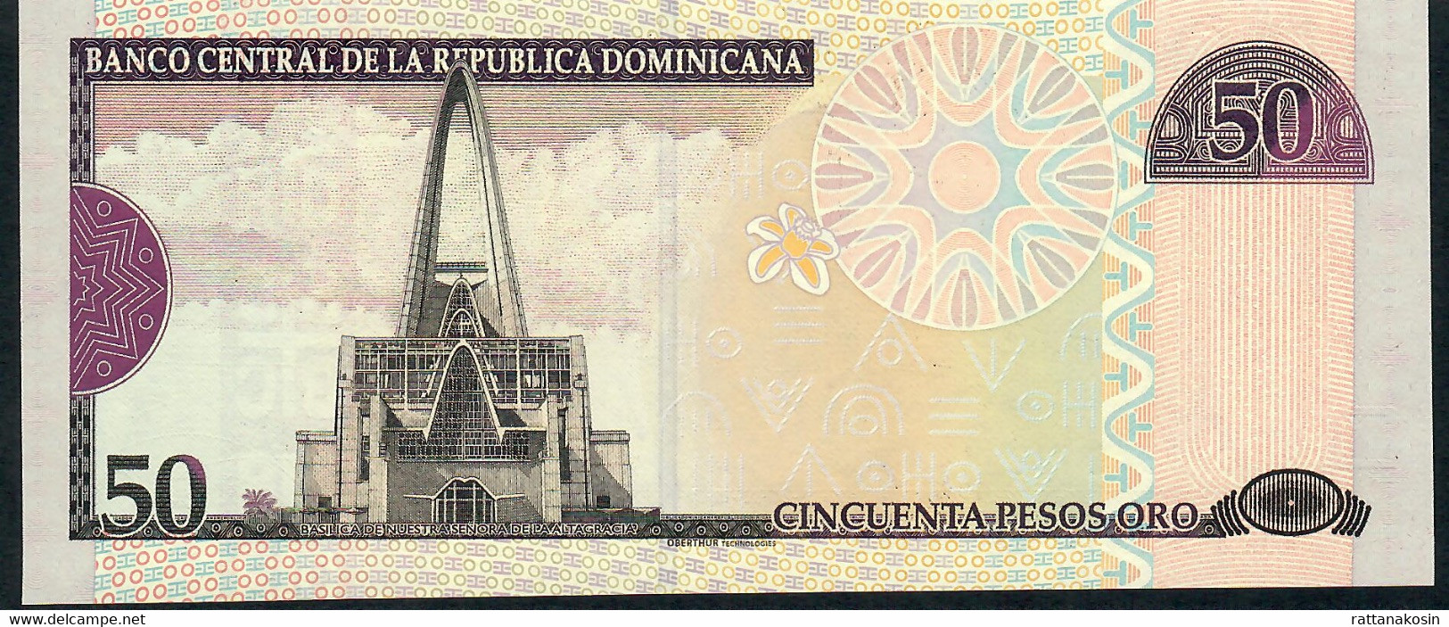 DOMINICAN REPUBLIC P176A  50 PESOS 2008 #CC New Variety PRINTER  Oberthur Technologies UNC. - República Dominicana