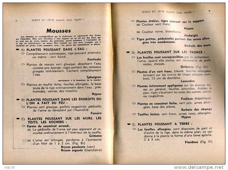 - QUELLE EST CETTE PLANTE SANS FLEURS ?. BIBLIOTHEQUE DE TRAVAIL N° 252  DEC. 53 - Jardinería