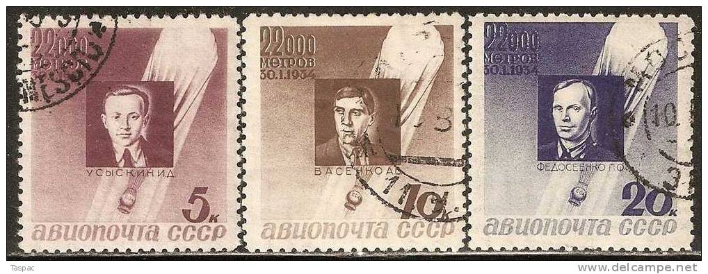 Russia / Soviet Union 1934 Mi# 480-482 A Used - Perf. 11 - Oblitérés