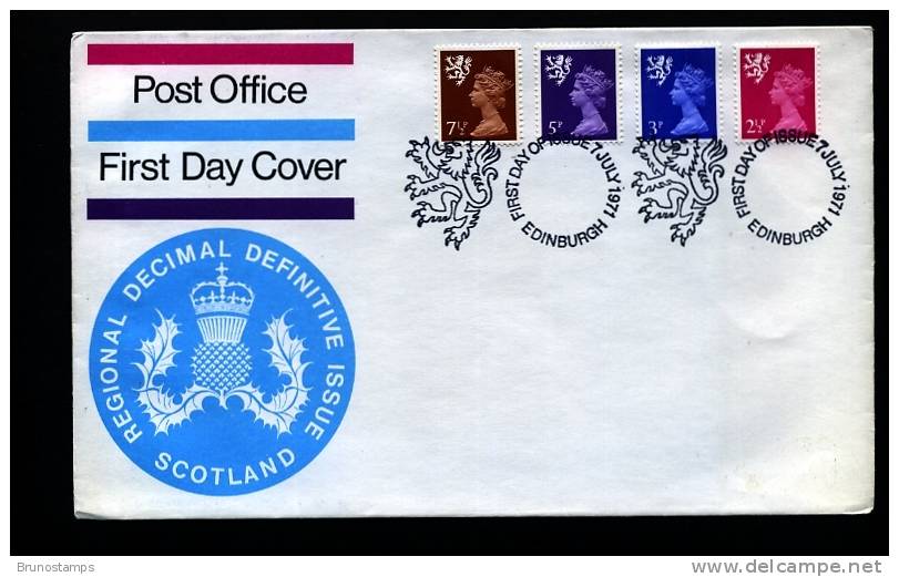 GREAT BRITAIN - 1971  SCOTLAND  2½ P.+ 3 P. + 5 P. + 7½ P.  FDC - 1971-1980 Decimal Issues