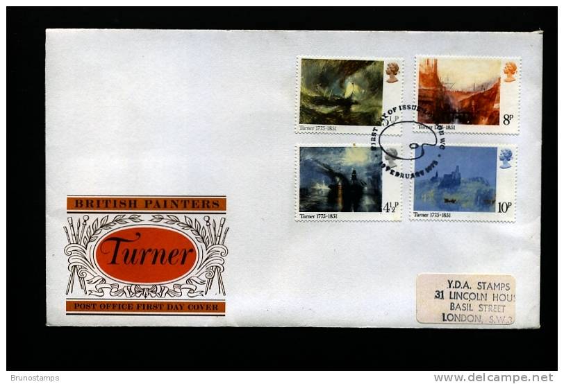 GREAT BRITAIN - 1975  BICENTENARY OF TURNER  FDC - 1971-1980 Decimale  Uitgaven