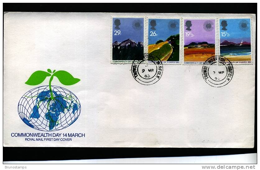 GREAT BRITAIN - 1983  COMMONWEALTH DAY  FDC - 1971-1980 Em. Décimales