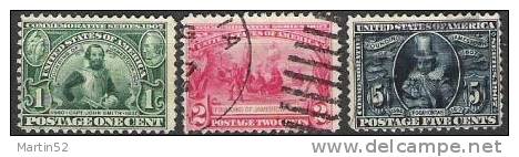 USA 1907:"Jamestown" (John Smith & Pocahontas) Michel-No.159-161 O (35.00 Euro) - Indios Americanas