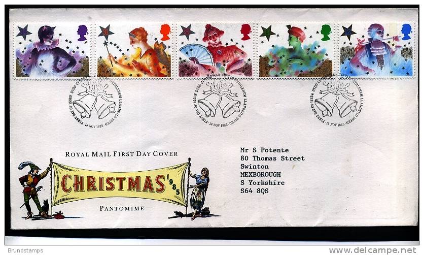 GREAT BRITAIN - 1985  CHRISTMAS  FDC - 1971-1980 Dezimalausgaben